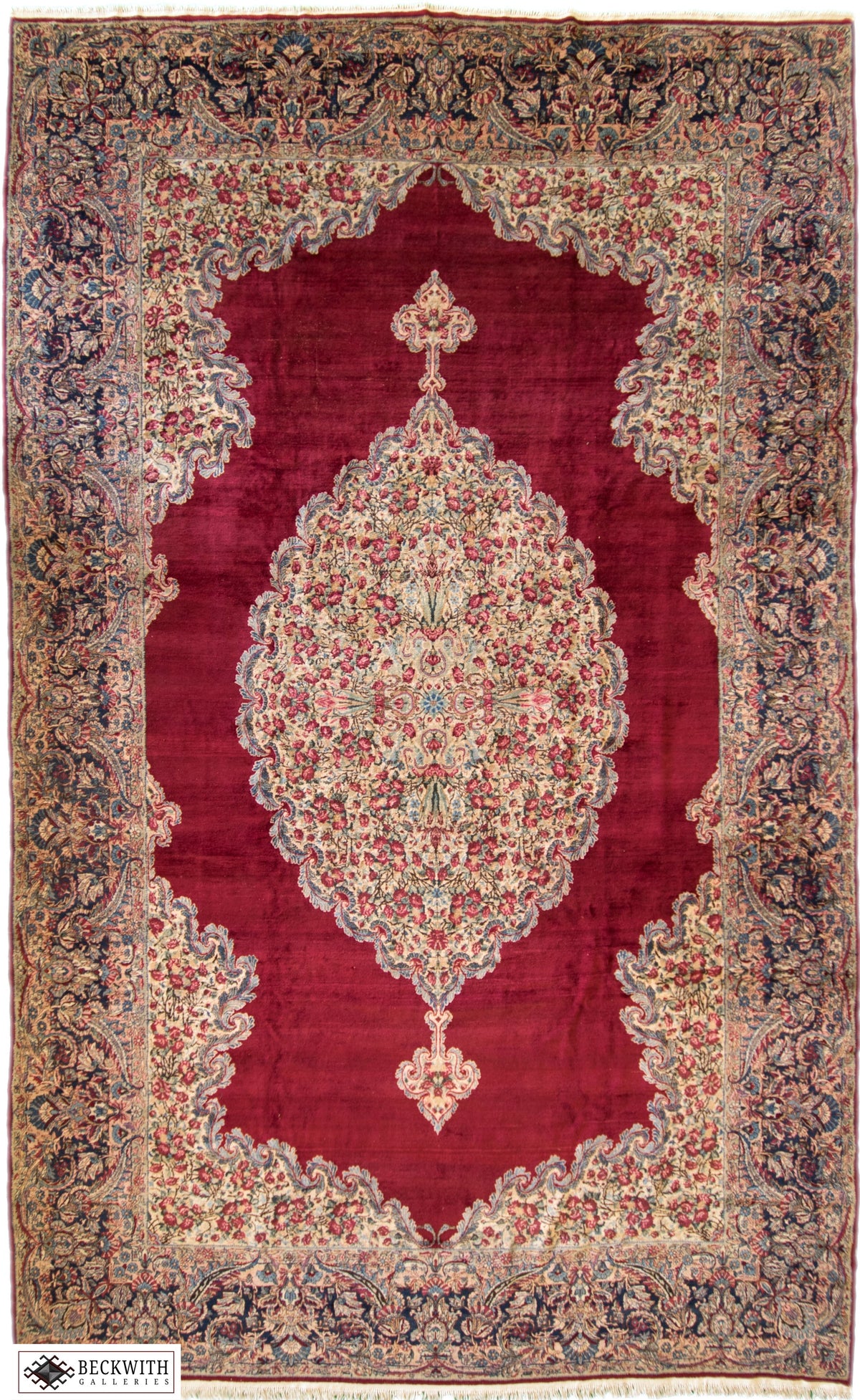 Antique Ravar Kerman Rug 10x14