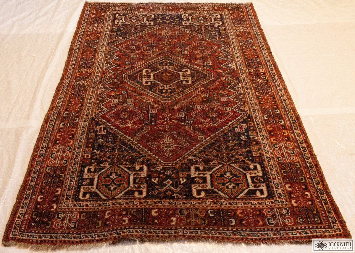 Antique Qashqai 69 X 46 Rug