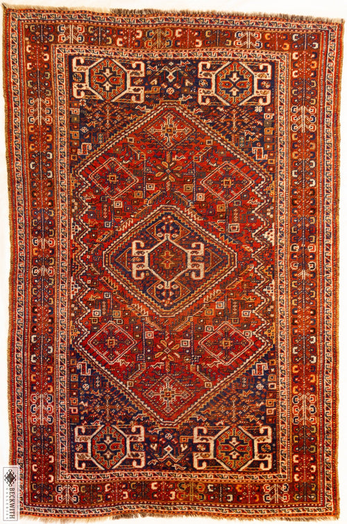 Antique Qashqai 69 X 46 Rug