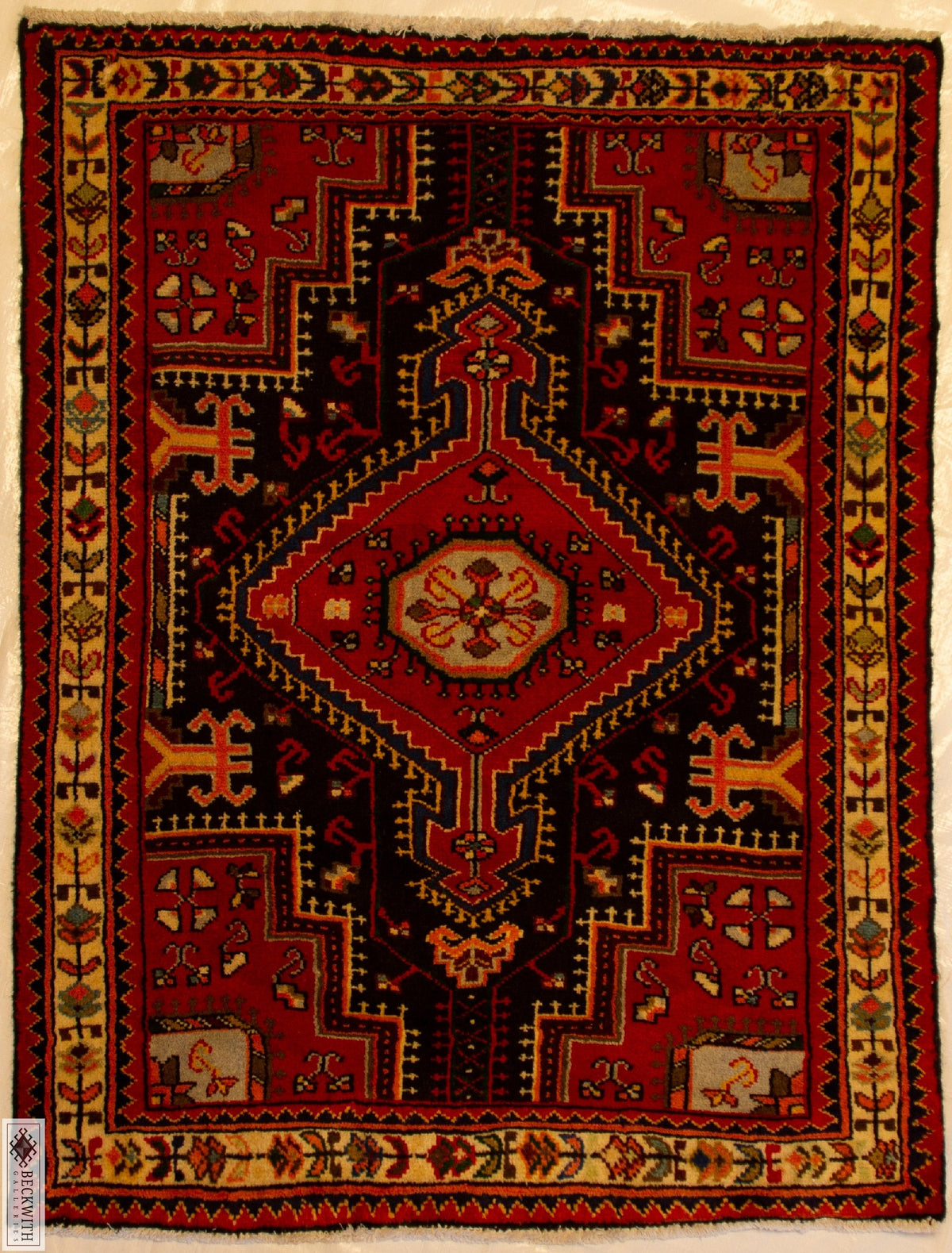Hamadam Tribal Persian 3x4 rug made of wool & cotton