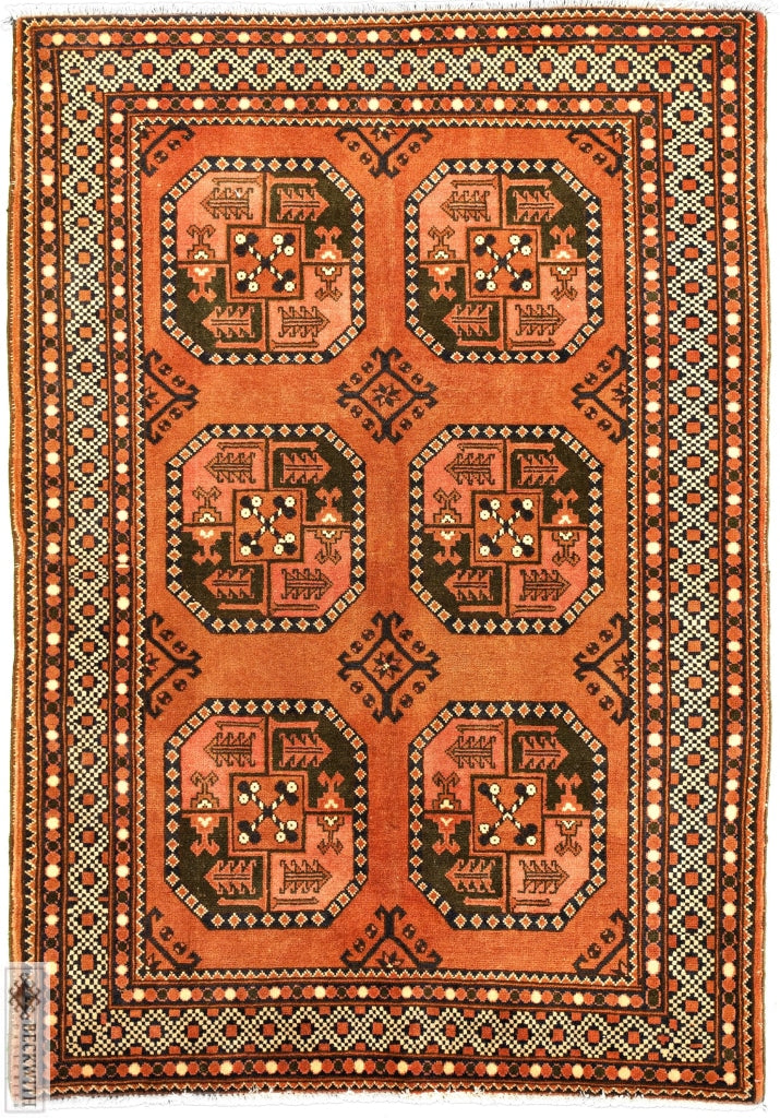 Afghan Tribal Rust 4X6 Rug