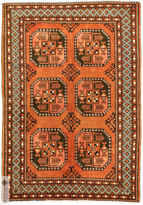 Afghan Tribal Rust 4X6 Rug