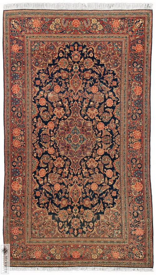 Antique Kashan Navy 5X7 Rug