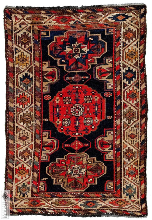Antique Kazak Navy 3.5X5.5 Rug