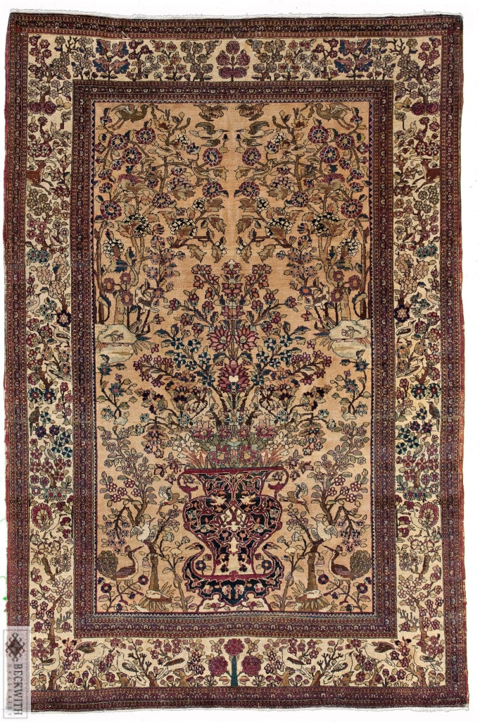 Antique Kerman Beige 5X7 Rug