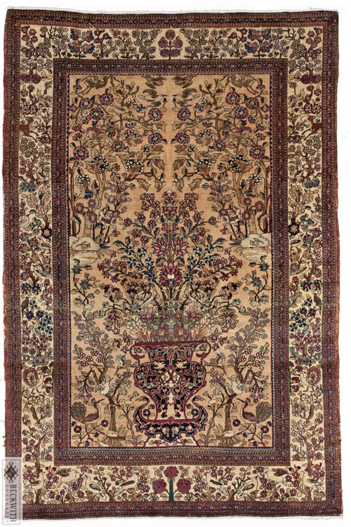Antique Kerman Beige 5X7 Rug