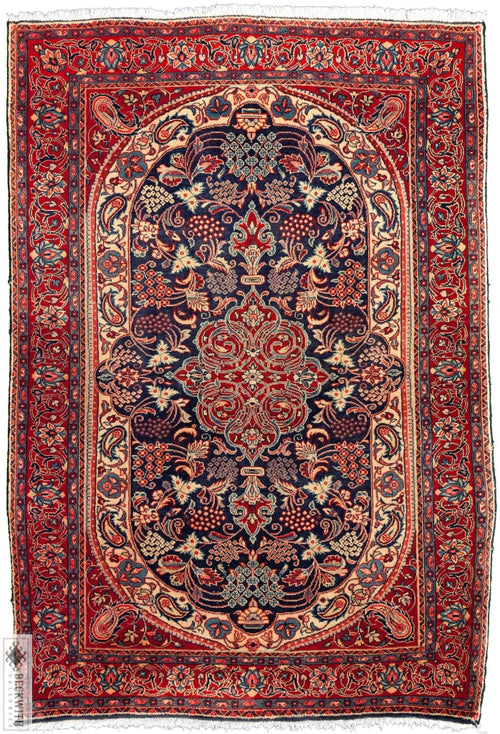 Antique Sarouk Navy 3X5 Rug