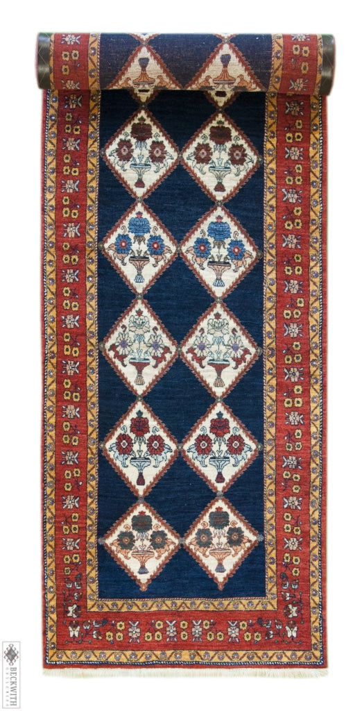 Gabbeh Runner Navy 31X126 Rug