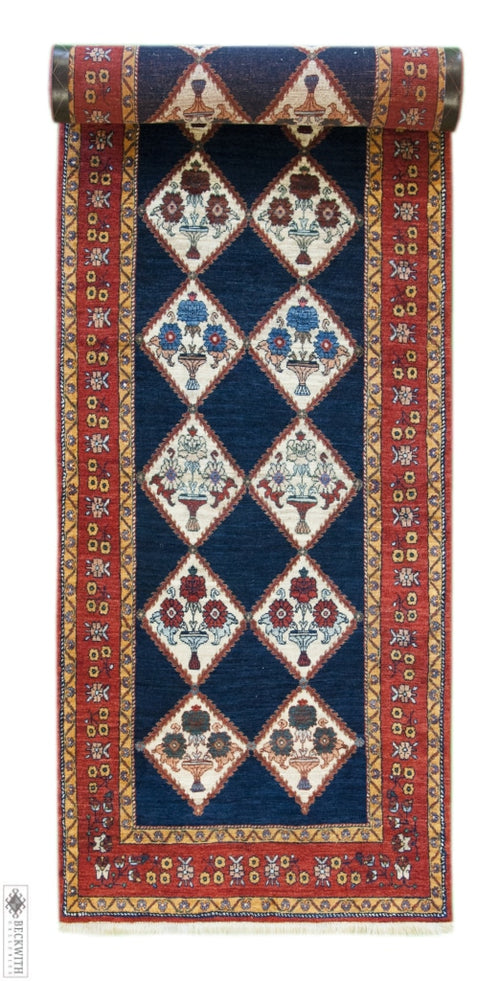 Gabbeh Runner Navy 31X126 Rug