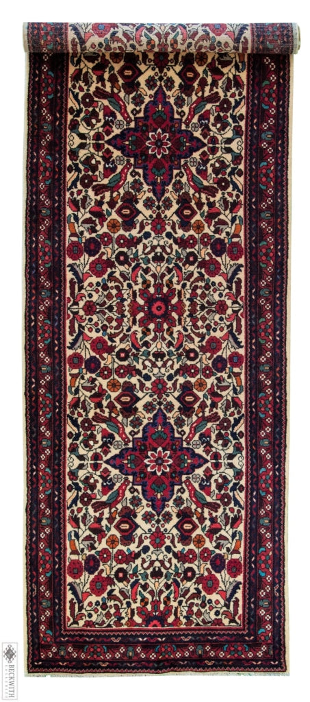 Hamedan Runner Ivory 29X710 Rug