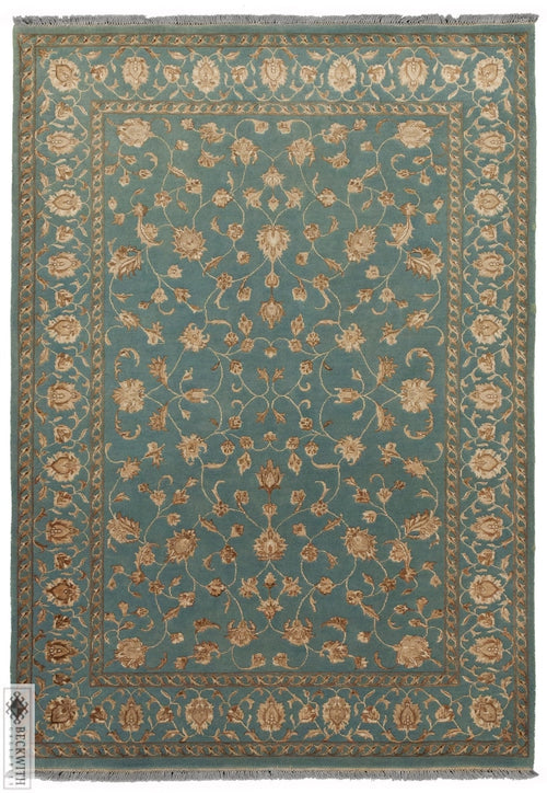 Indo Collection- Kashan Blue 4 X 6 Rug