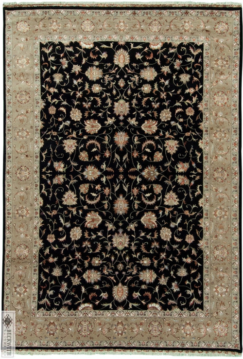 Indo Collection- Tabriz Black 9 X 12 Rug