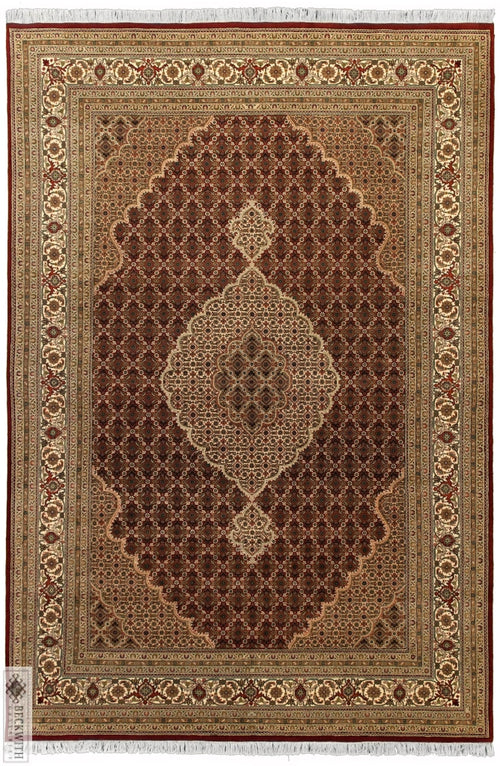 Indo Collection- Tabriz Burgundy 7 X 10 Rug