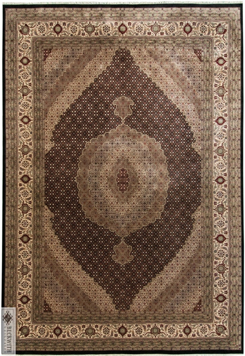 Indo Collection- Tabriz Mahi Black 10 X 14 Rug