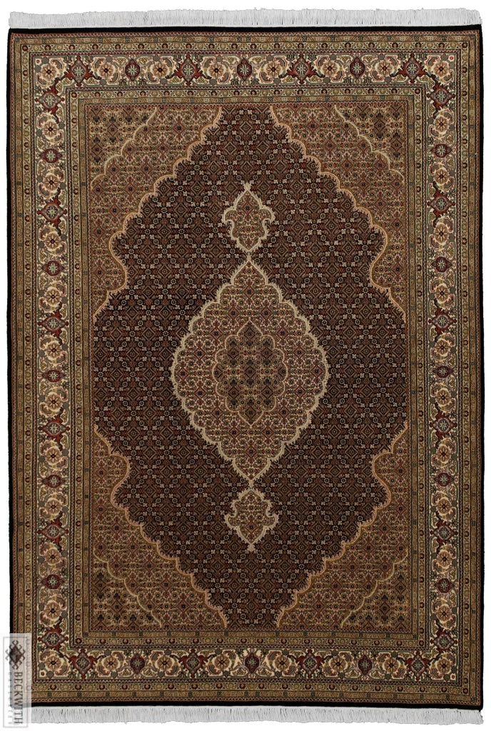 Indo Collection- Tabriz Mahi Black 5 X 8 Rug