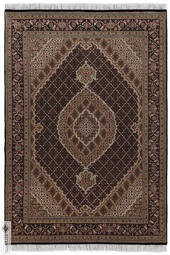 Indo Collection- Tabriz Mahi Black 5 X 8 Rug