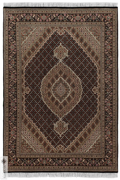 Indo Collection- Tabriz Mahi Black 5 X 8 Rug