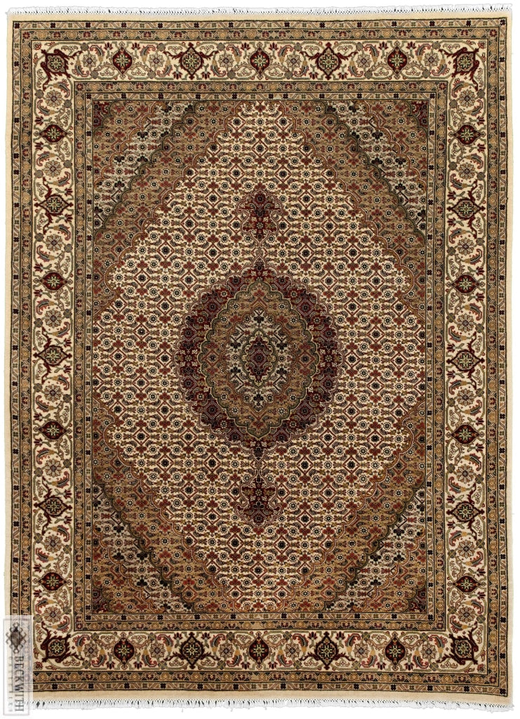 Indo Collection- Tabriz Mahi Cream 5 X 7 Rug