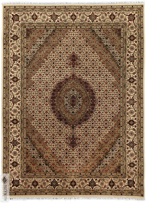 Indo Collection- Tabriz Mahi Cream 5 X 7 Rug