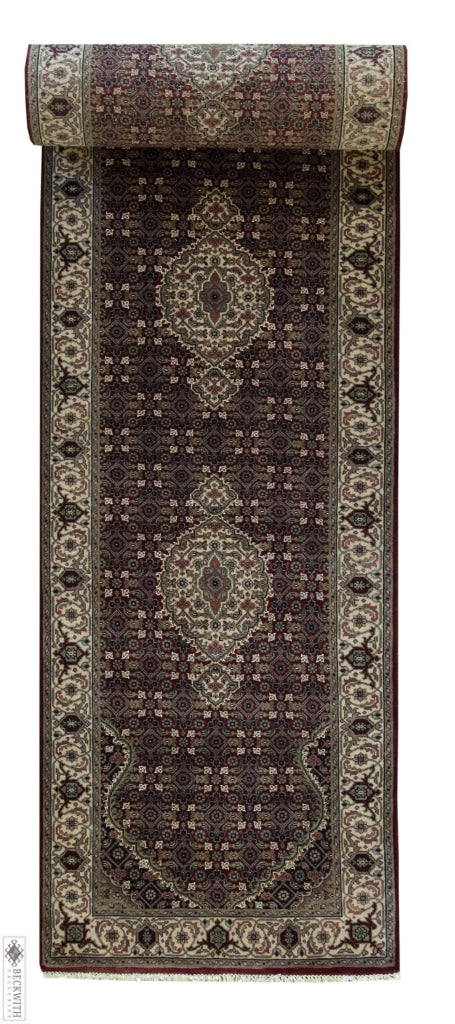 Indo Collection- Tabriz Mahi Red Runner 2 7 X 16 Rug