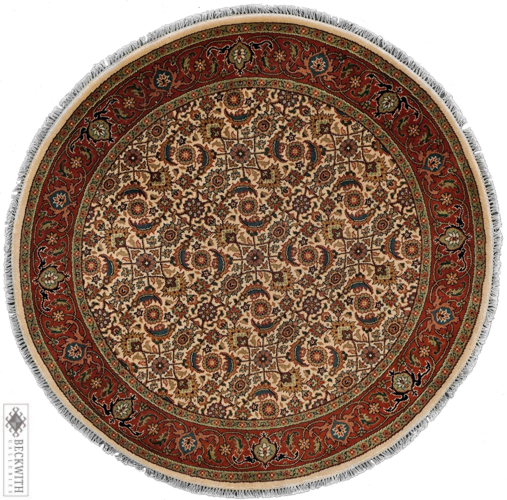 Indo-Herati Ivory 4X4 Rug