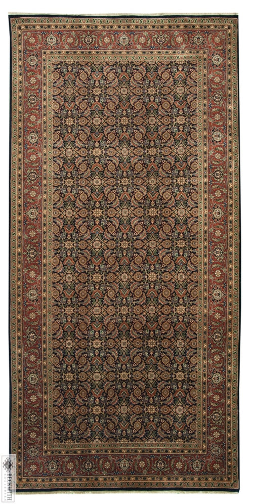 Indo Herati Navy 511X117 Rug