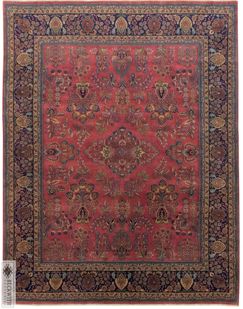 Indo Sarouk Dark Rouge 8X10 Rug