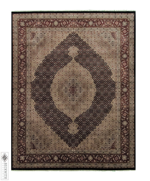 Indo Tabriz Black 8 X 10 Rug