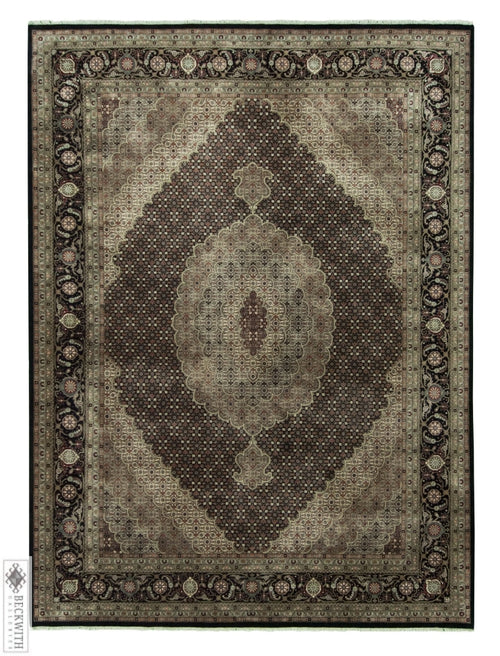 Indo Tabriz Black 9 X 12 Rug