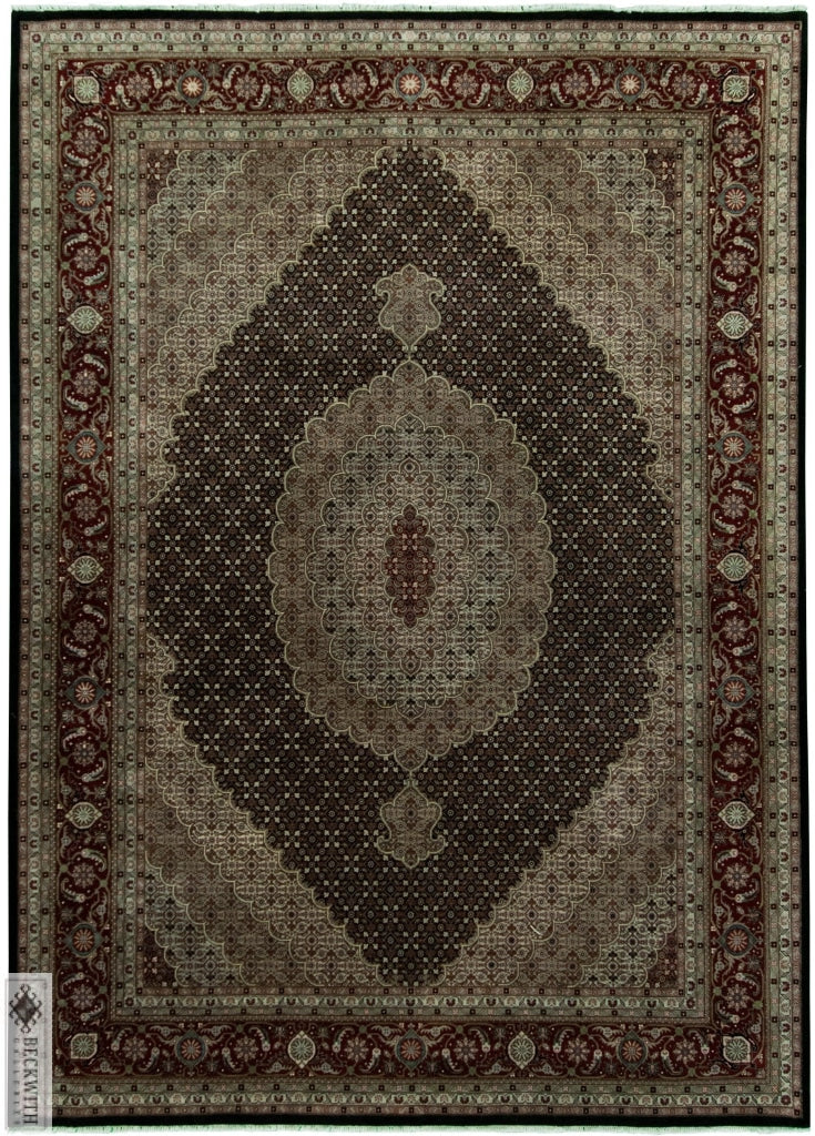 Indo Tabriz Black 9 X 12 Rug