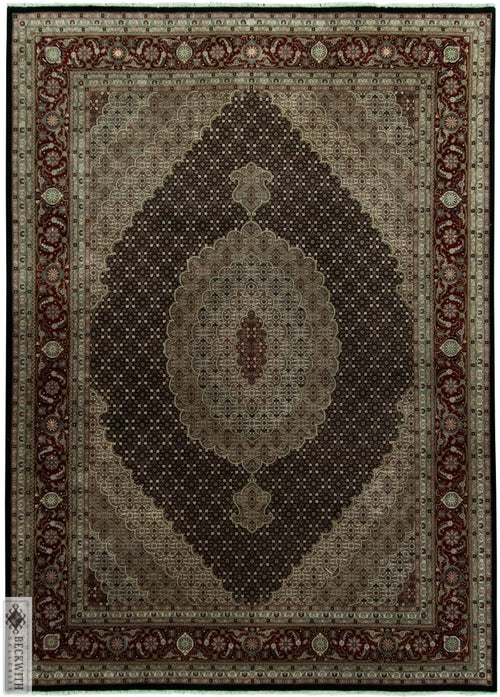 Indo Tabriz Black 9 X 12 Rug