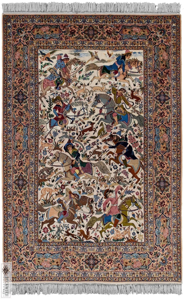 Isfahan Ivory 5X8 Rug