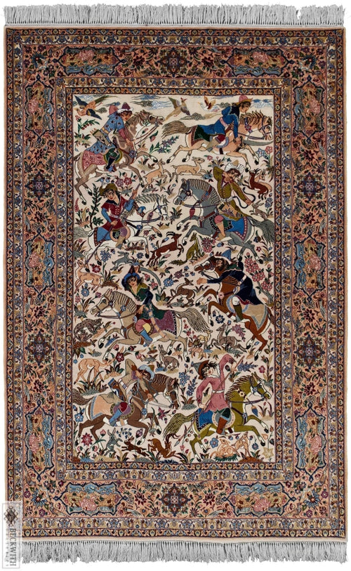 Isfahan Ivory 5X8 Rug