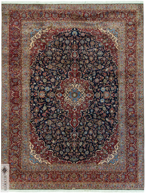 Kashan Navy 10X13 Rug