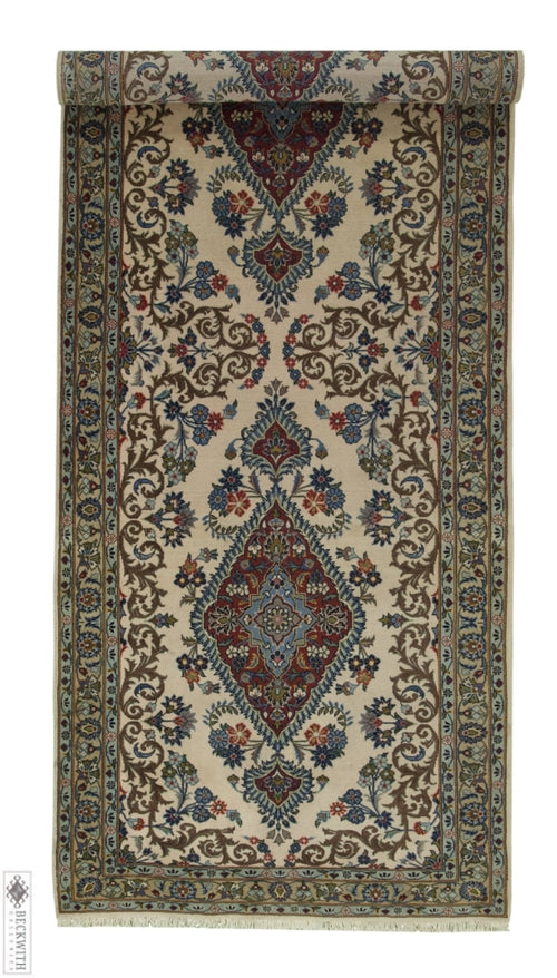 Kashan Runner Ivory 36X9 Rug