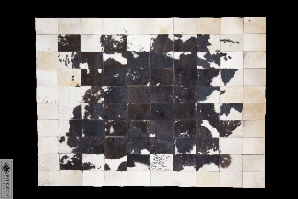 Leather Patch Collection- Black 5 X 7 Rug