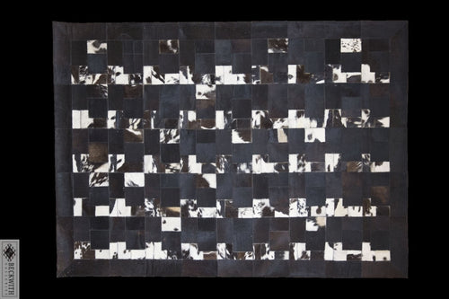 Leather Patch Collection- Black 5 X 7 Rug