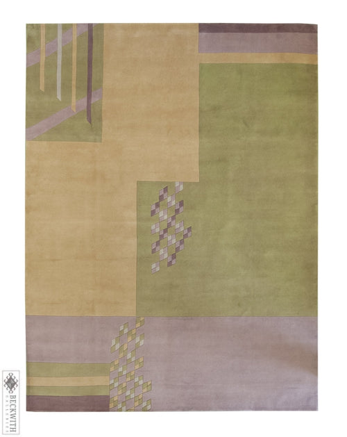 Modern Green 9X12 Rug