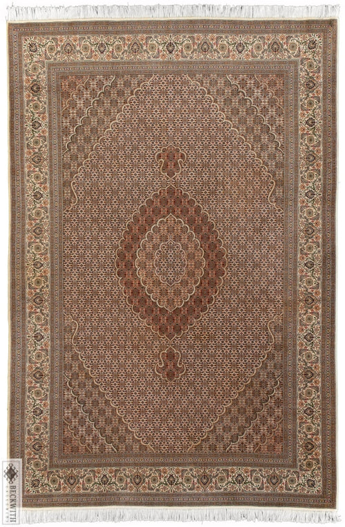 Persian Tabriz - Fish Ivory 7X10 Rug