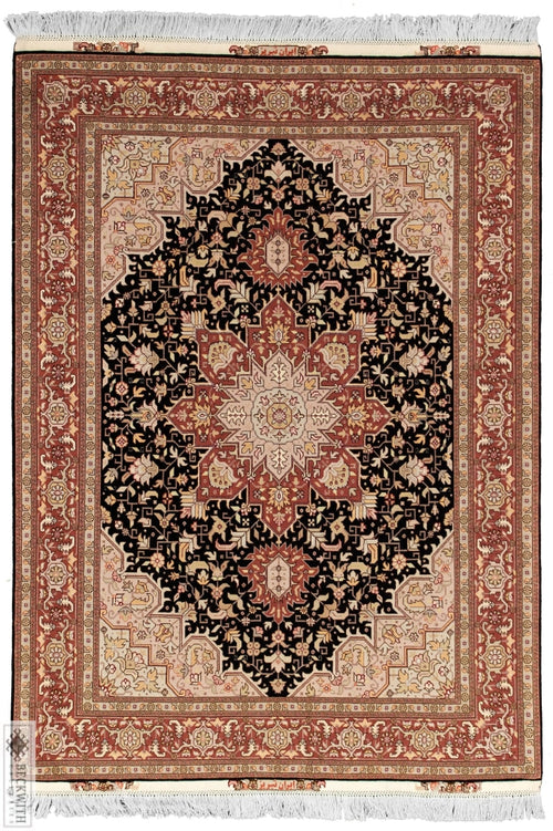 Persian Tabriz - Heriz Black 5X7 Rug