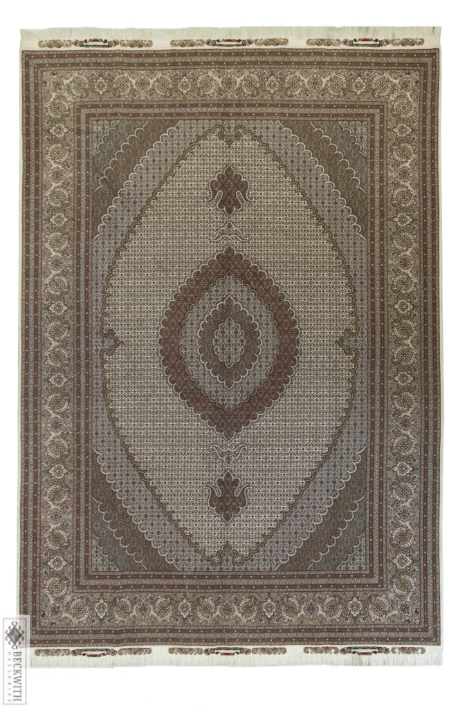 Persian Tabriz - Mahi Beige 8.6X11.6 Rug