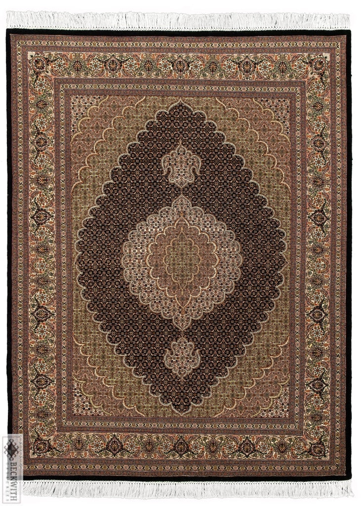 Persian Tabriz - Mahi Black 5X7 Rug