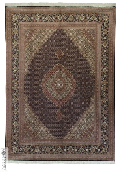 Persian Tabriz - Mahi Black 8.6X11.6 Rug