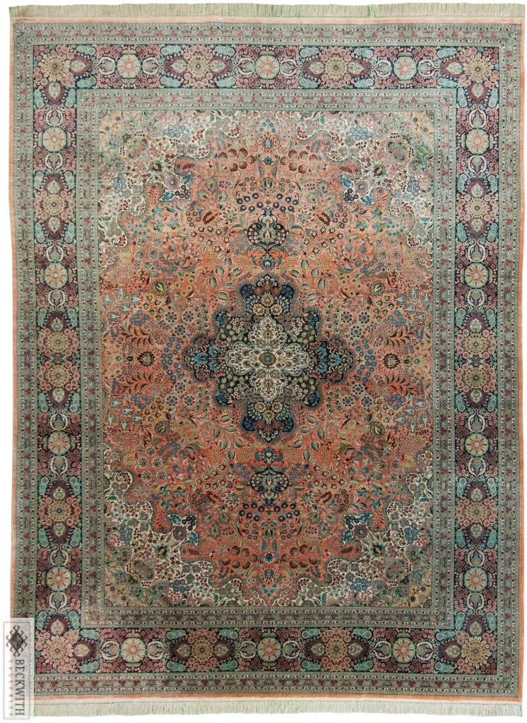 Pure Silk Coral Multi 9X12 Rug