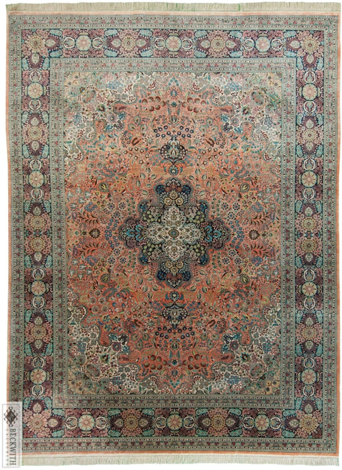 Pure Silk Coral Multi 9X12 Rug