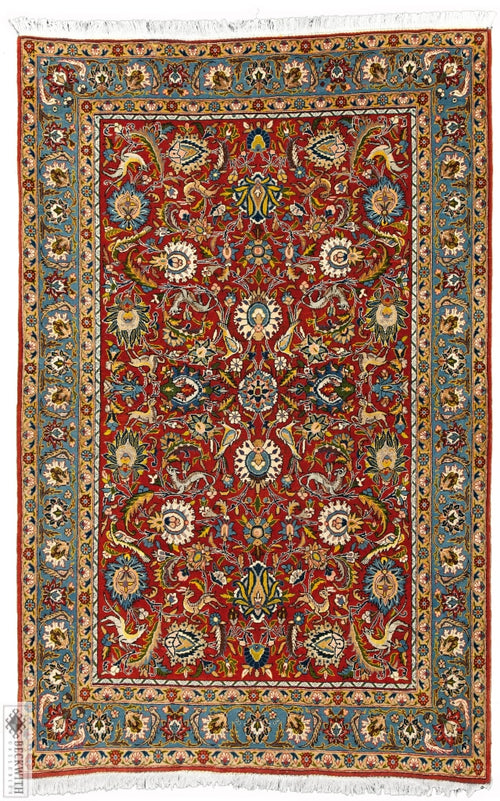 Qom Red 5X7 Rug