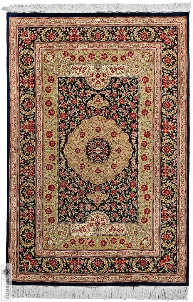 Qom Silk Blue 3X5 Rug
