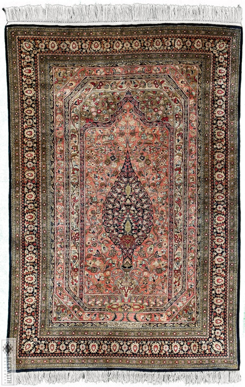Qom Silk Taupe 3X5 Rug