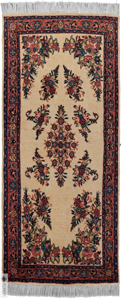 Sarouk Ivory 2X5 Rug
