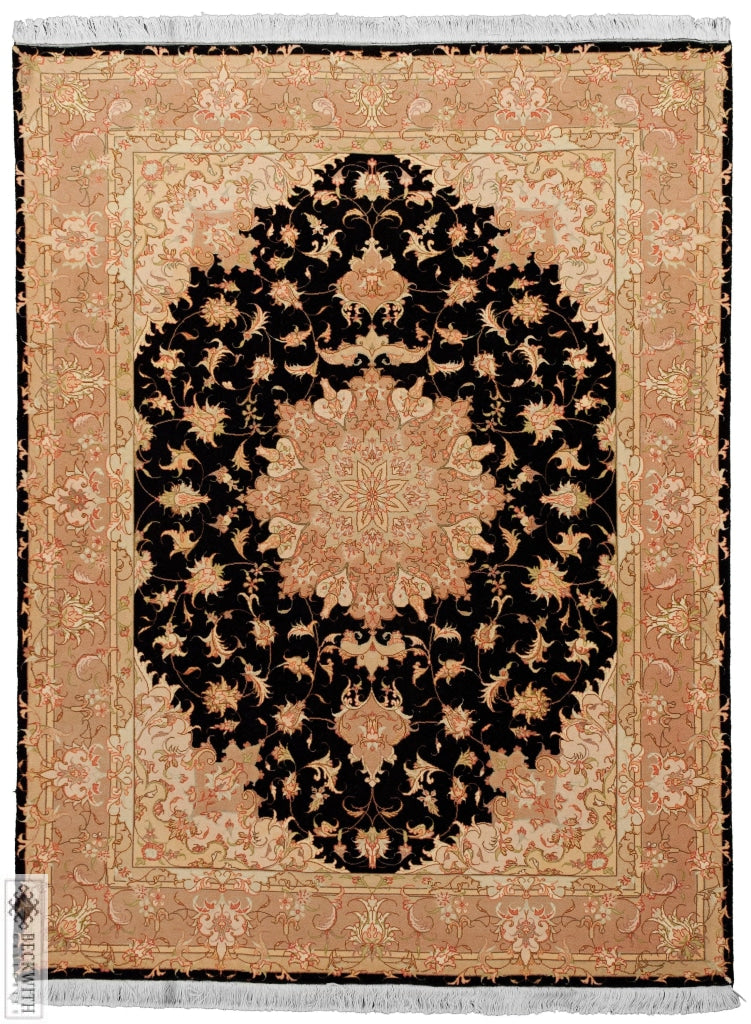 Tabriz Black 5X7 Rug